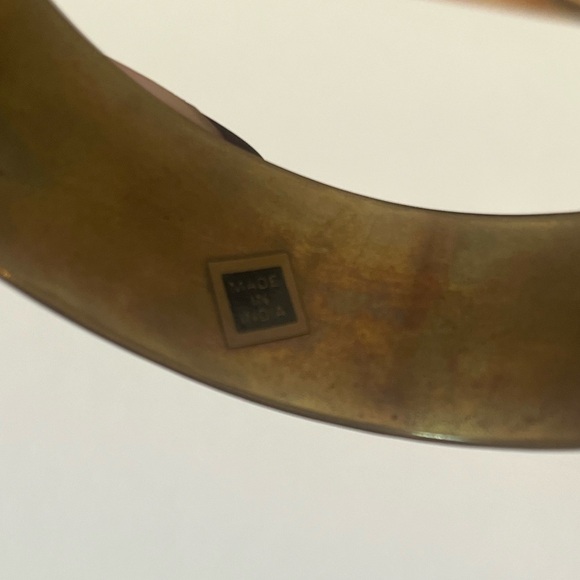 Vintage Woven Gold and Silver Tone Bangle Bracelet Cuff - Picture 2 of 2